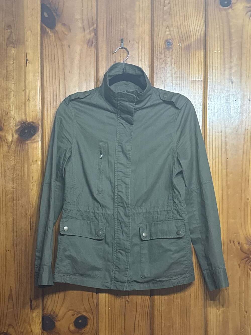 Love Tree Utility Jacket Size Medium Green Cotton Military Anorak